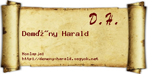 Demény Harald névjegykártya